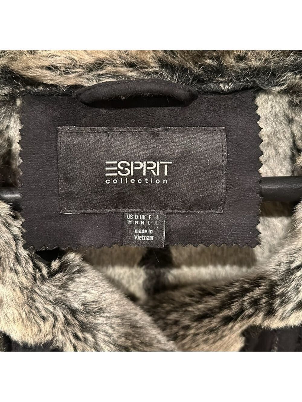 Espirit Collection faux fur suede button up winter coat size medium - Picture 6 of 11